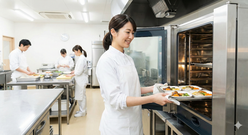 調理をしている女性